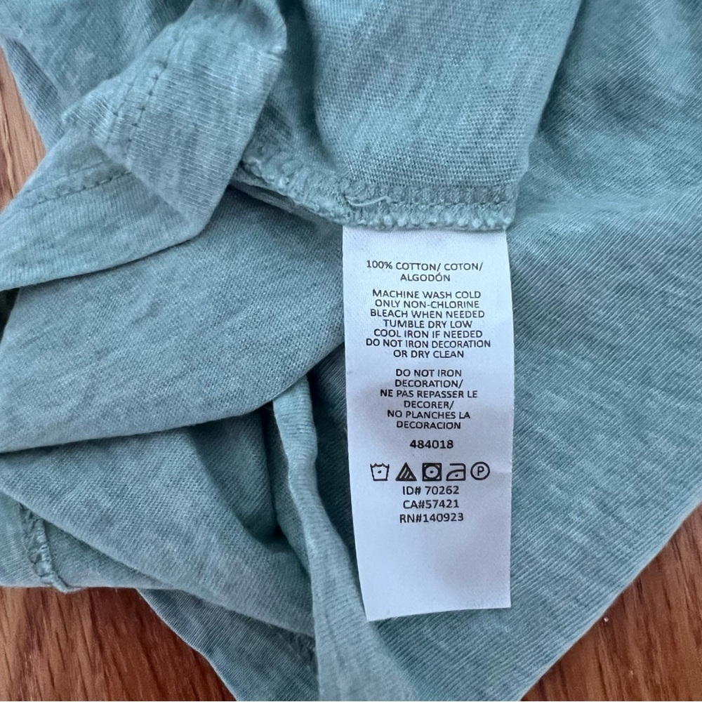 LOFT Light Heather Aqua Scoop Neck Puff Sleeve Tee - Picture 4 of 8